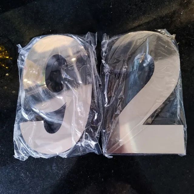 Números de Aço Inox Polido 1, 2, 6, 9 letra Q e R Novos - Foto 4