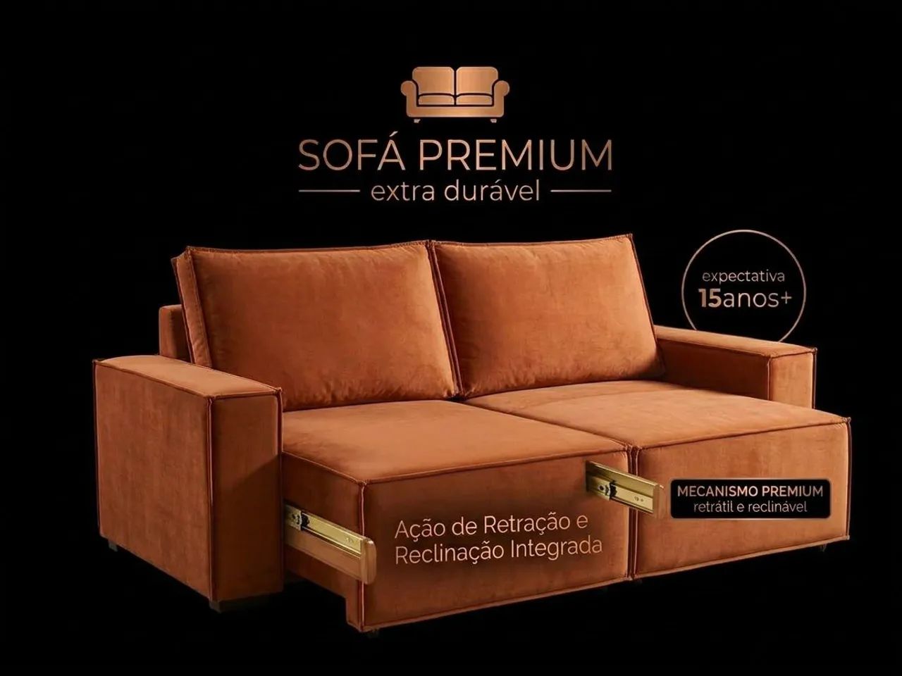 Sofá retrátil extra durável premium várias cores - Foto 2