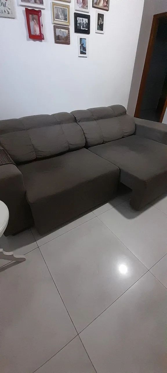 Sofá retrátil e reclinavel cinza - Foto 4