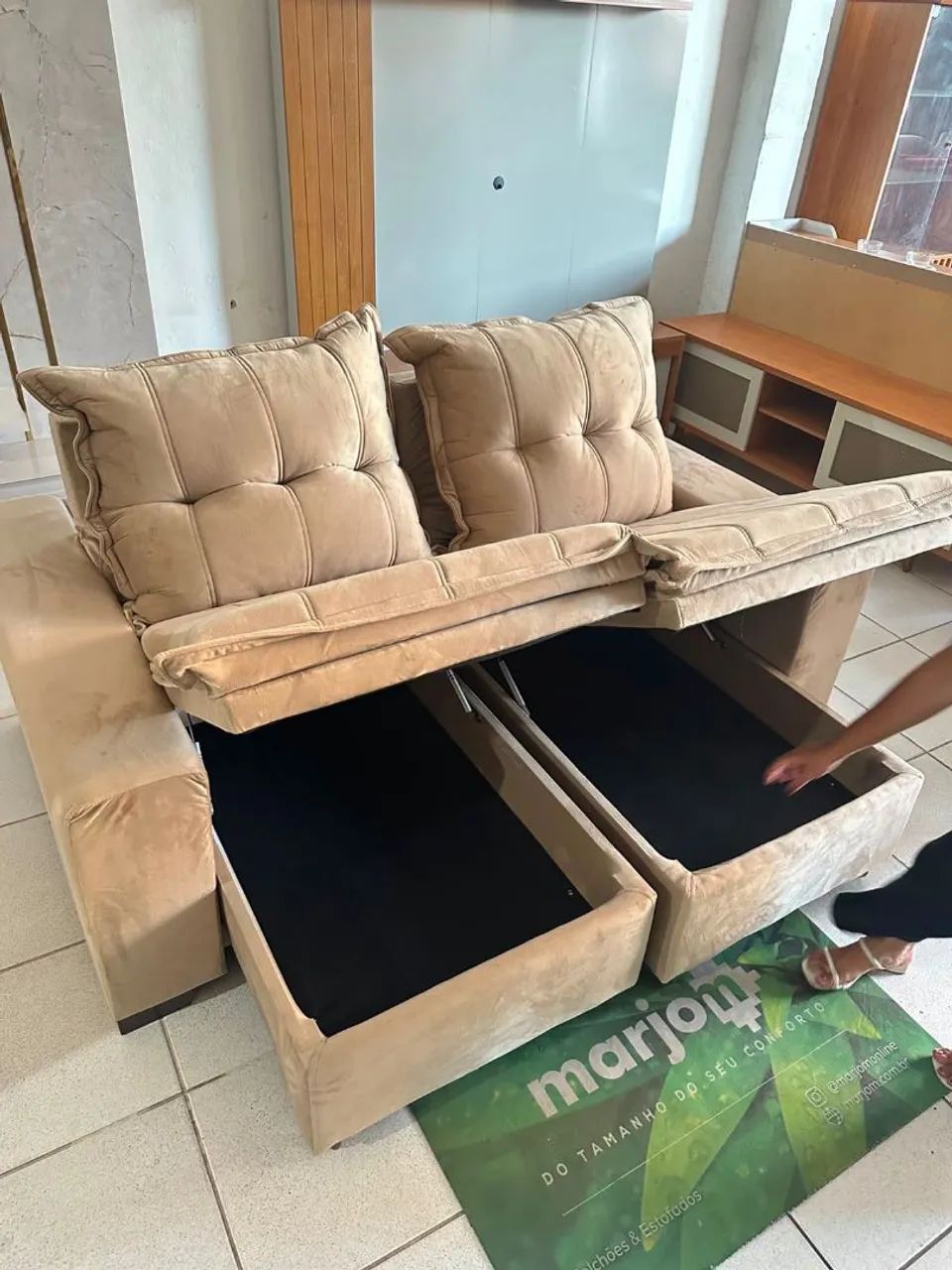 sofa retratil reclinavel com bau - Foto 2