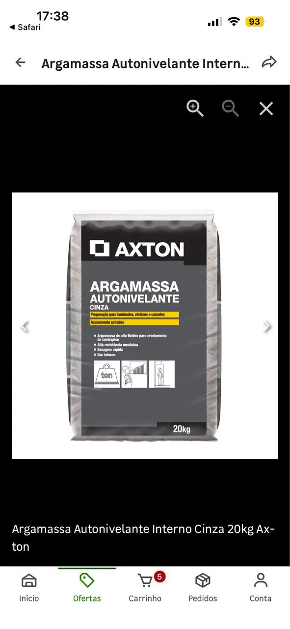 Argamassa autonivelante axton 