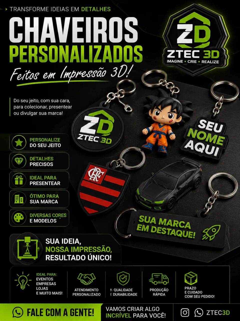 CHAVEIROS PERSONALIZADOS EM IMPRESSÃO 3D | ZTEC 3D - Lembrancinhas