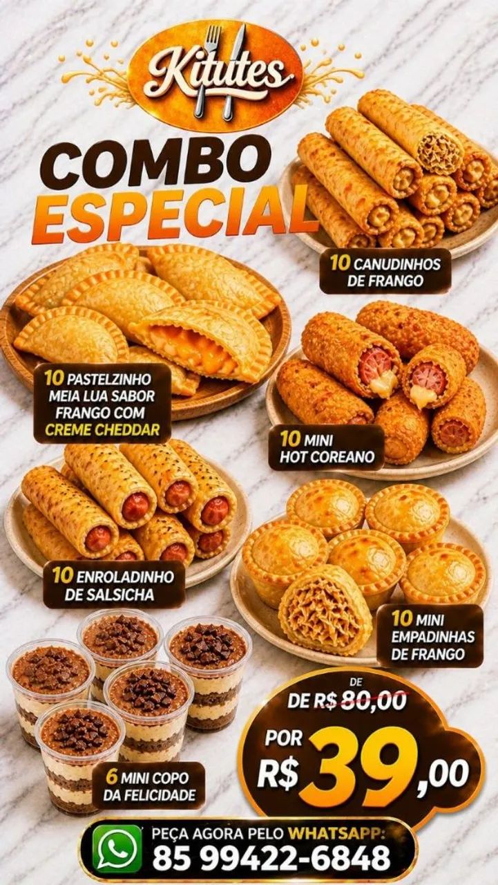 Cento de salgadinhos de festa