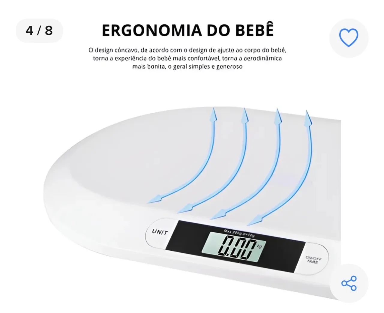 balanca digital bebe pediatrica digital 20kg pet veterinario - Foto 4