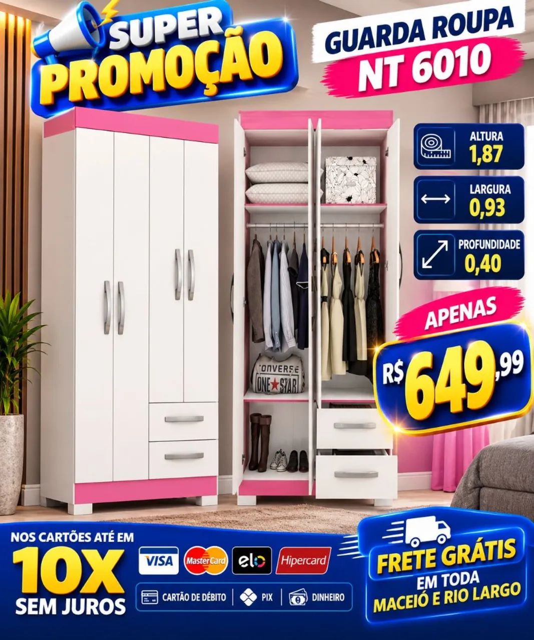 OFERTAS DE GUARDA ROUPA SOLTEIRO APARTI DE  - Foto 4