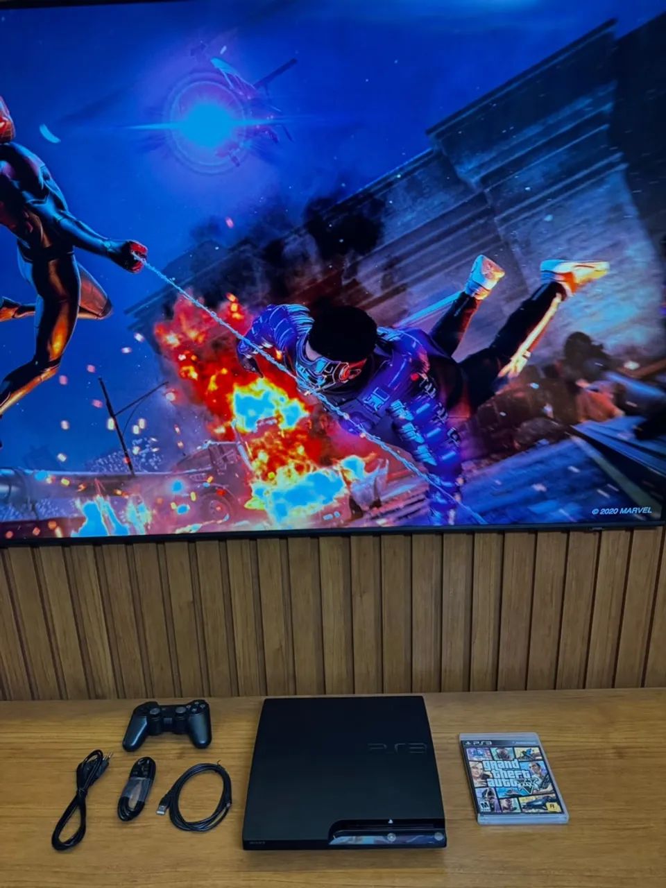 Ps3 Slim com controle e jogos - Foto 3