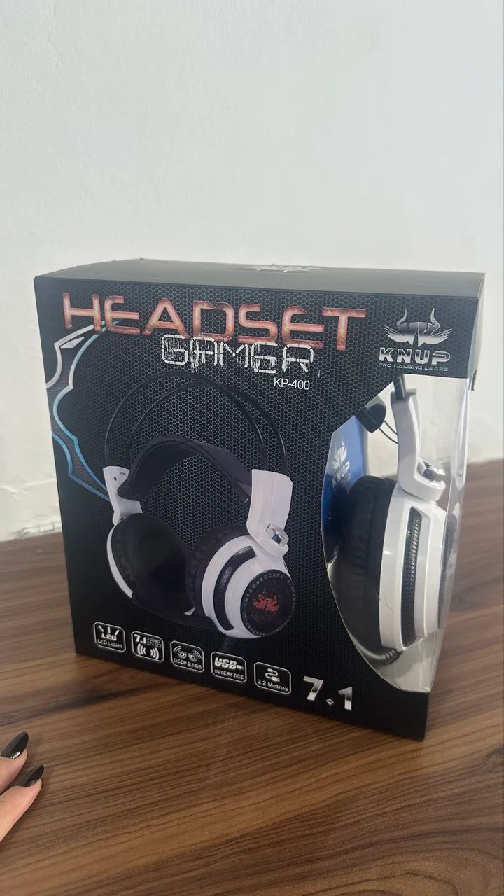 HEADSET GAMER COM FIO LED USB KP-400 - Foto 4