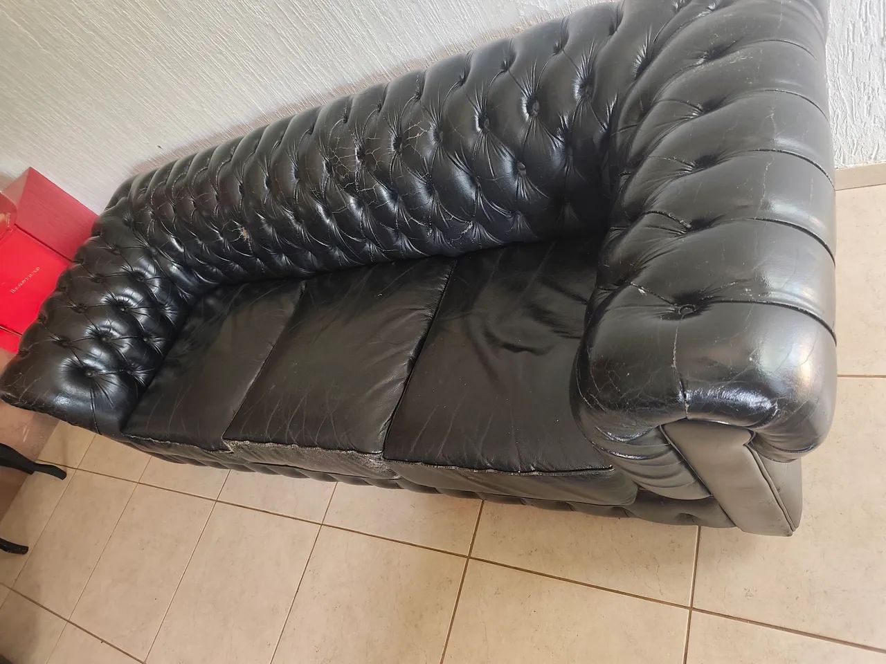 Conjunto de sofá capitone couro legítimo 422082027056670721