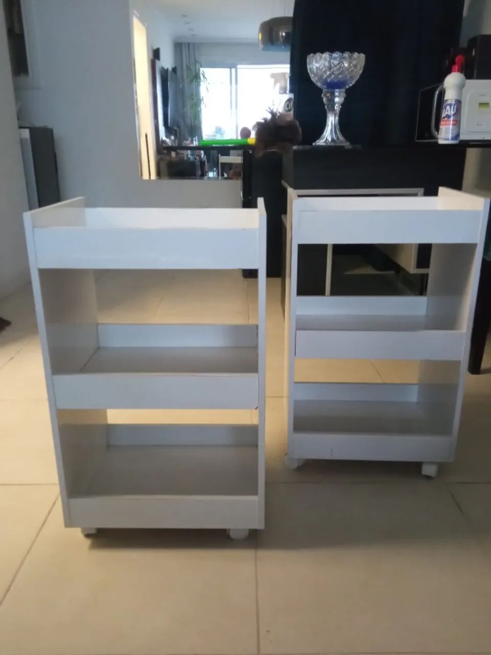 Carrinho Organizador Multiuso Mdf 3 Andares Branco