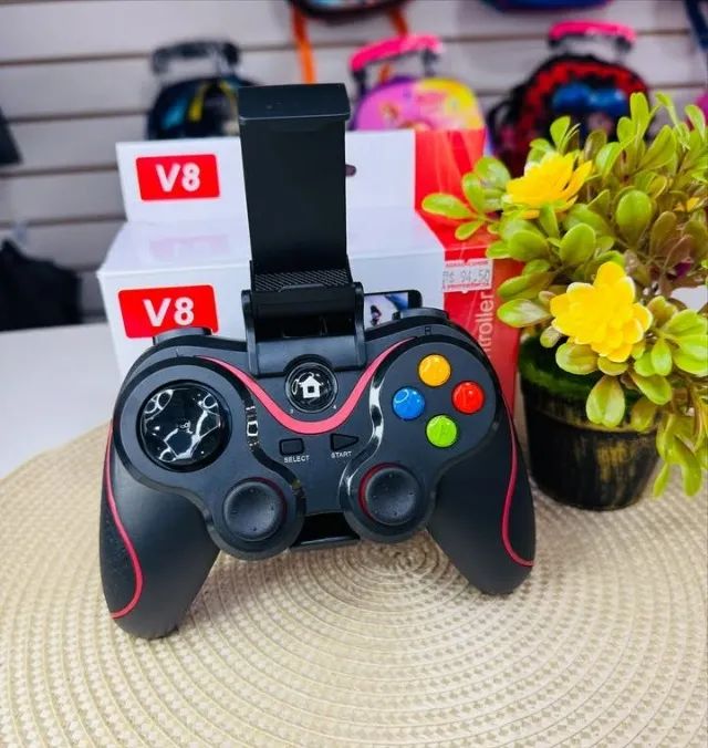 Controle Joystick Gamepad Sem Fio Bluetooth Android PC RoHS X3 Preto Compatível com Simula