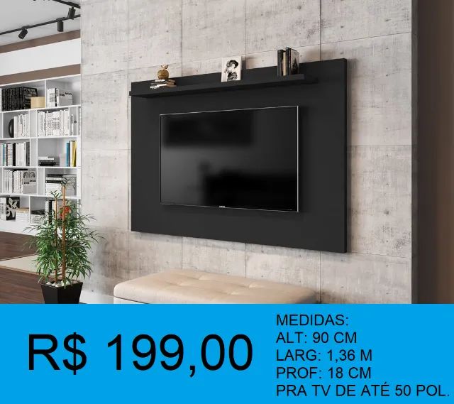 Painel em Madeira com prateleira - Entrega e montagem grátis 