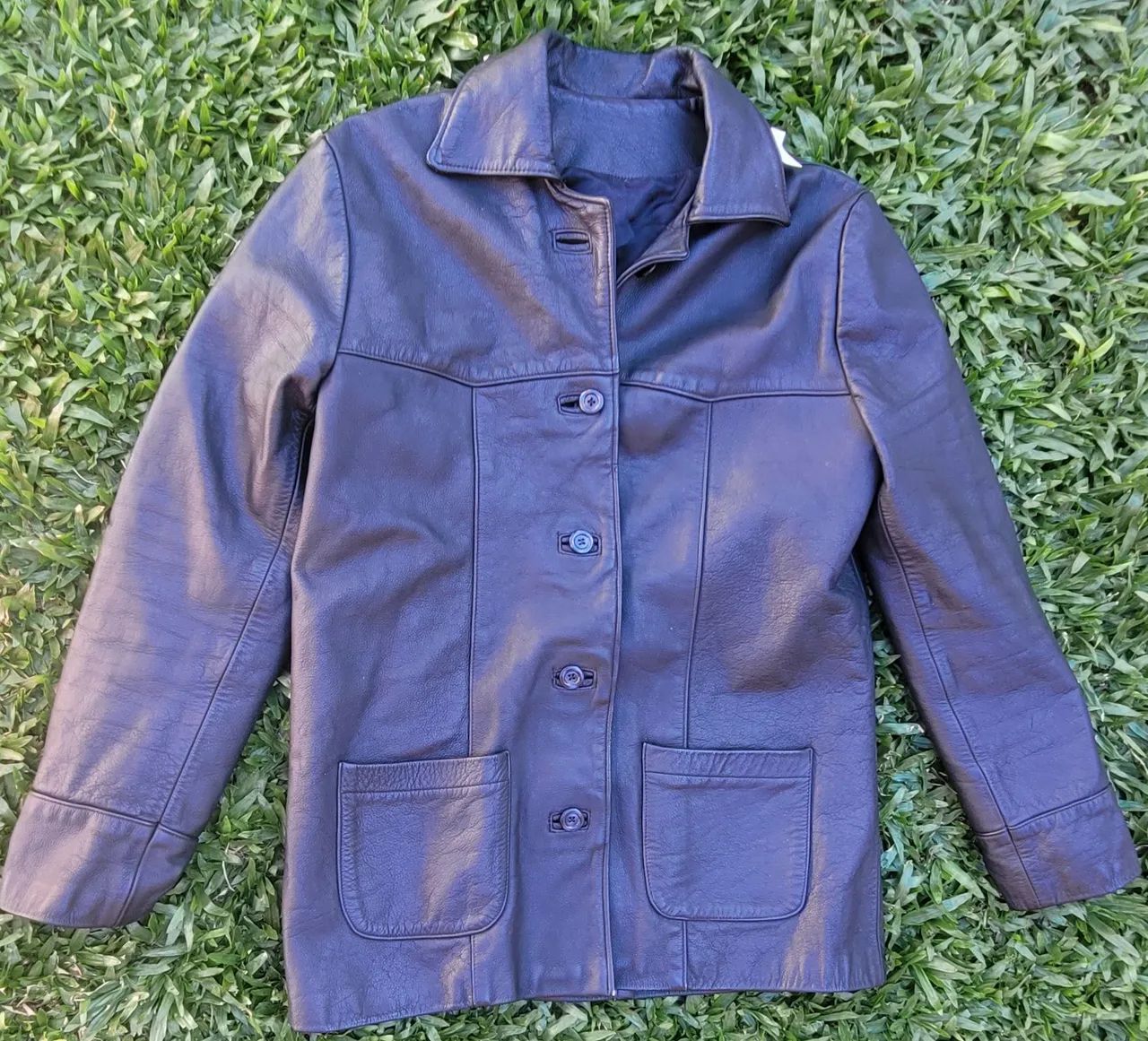 Jaqueta de couro masculina M