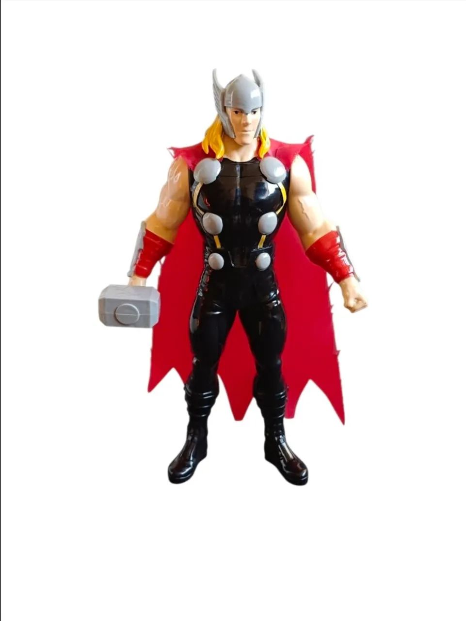 Boneco Thor Articulado, 23 cm com Martelo e Capa