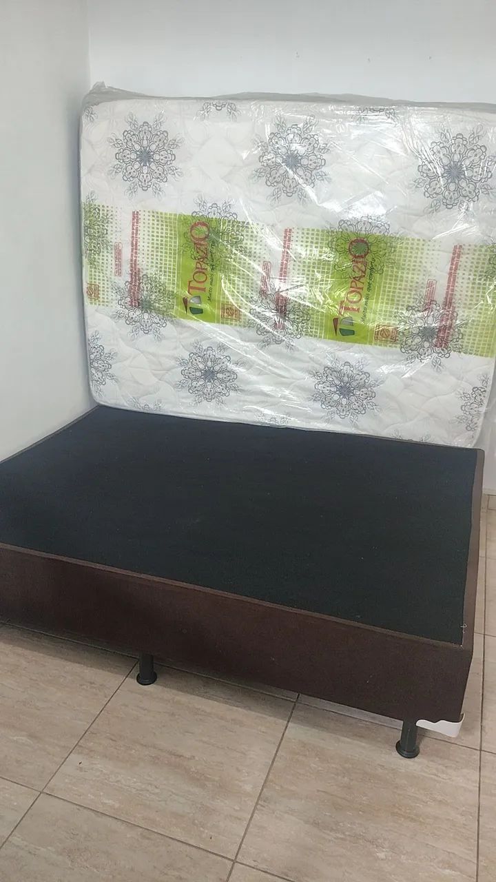 CAMA BOX CASAL BASE E COLCHÃO  - Foto 3