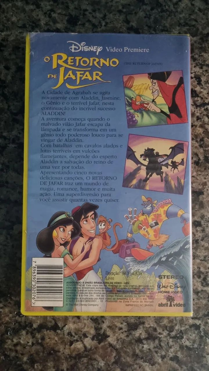 Fita VHS O Retorno de Jafar (Aladdin Disney) - Original Dublada - Relíquia  - Foto 4