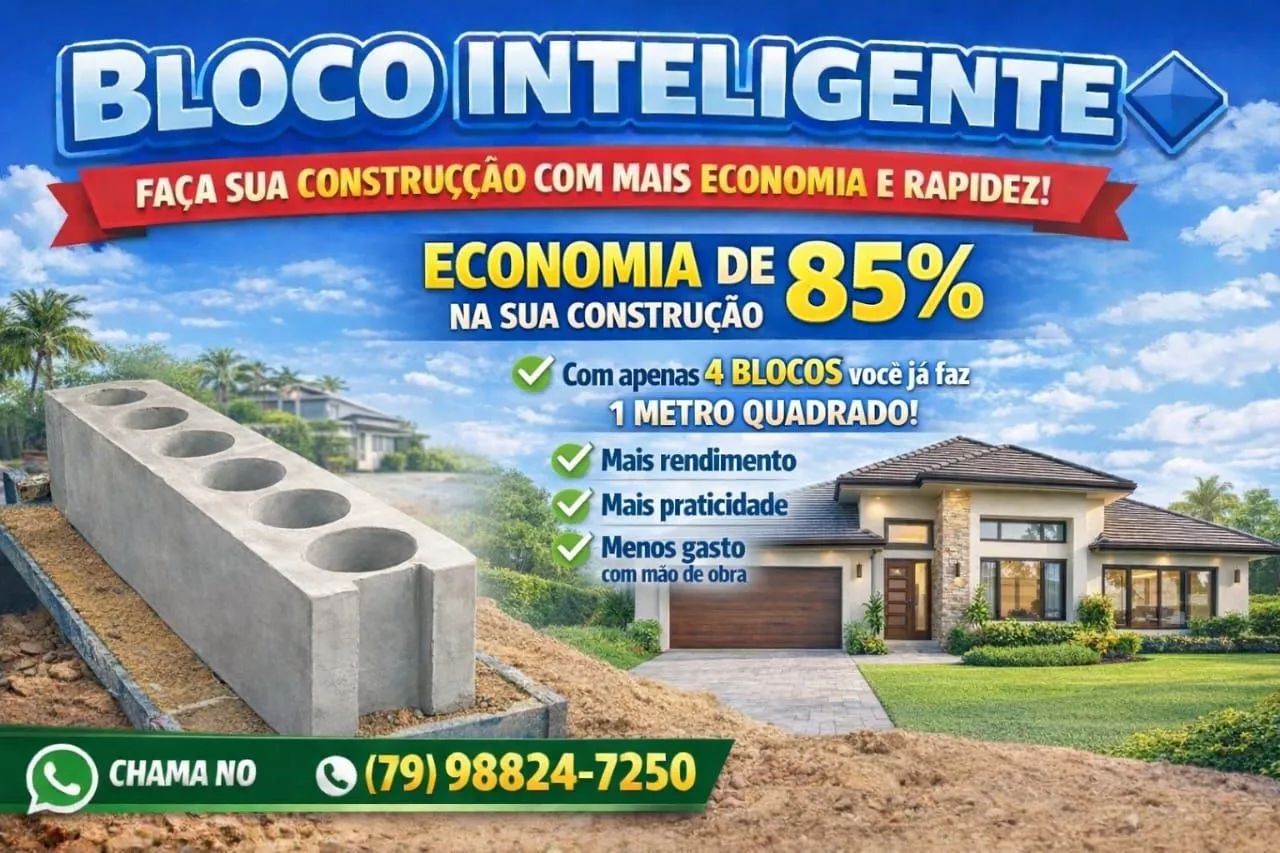 BLOCO INTELIGENTE ECONOMIA DE ATE 85% NA SUA CONSTRUÇÃO R$:25 .00  A UNIDADE 