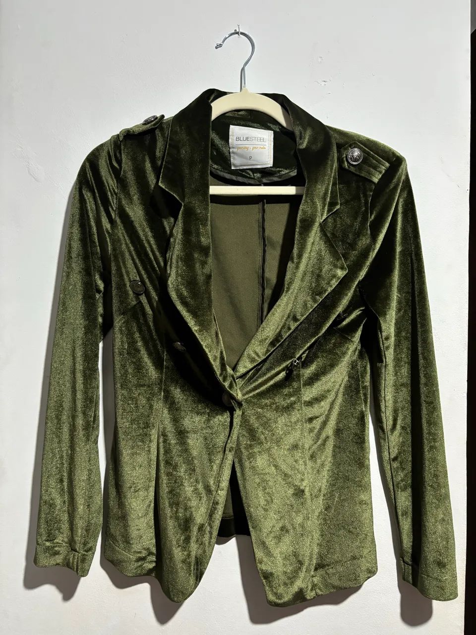 Blazer de veludo verde