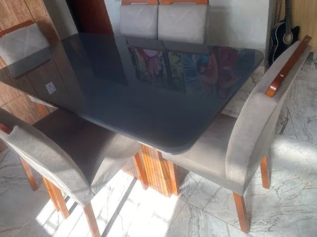 Mesa de jantar vidro com 6 cadeiras - Foto 3