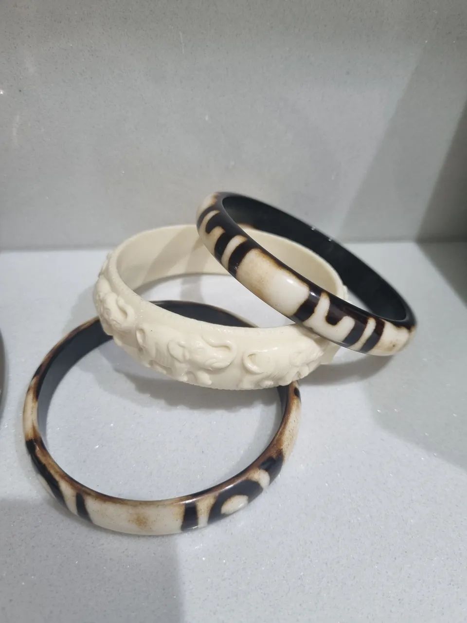 Kit de pulseira bangles estilo étnico resina elegante 