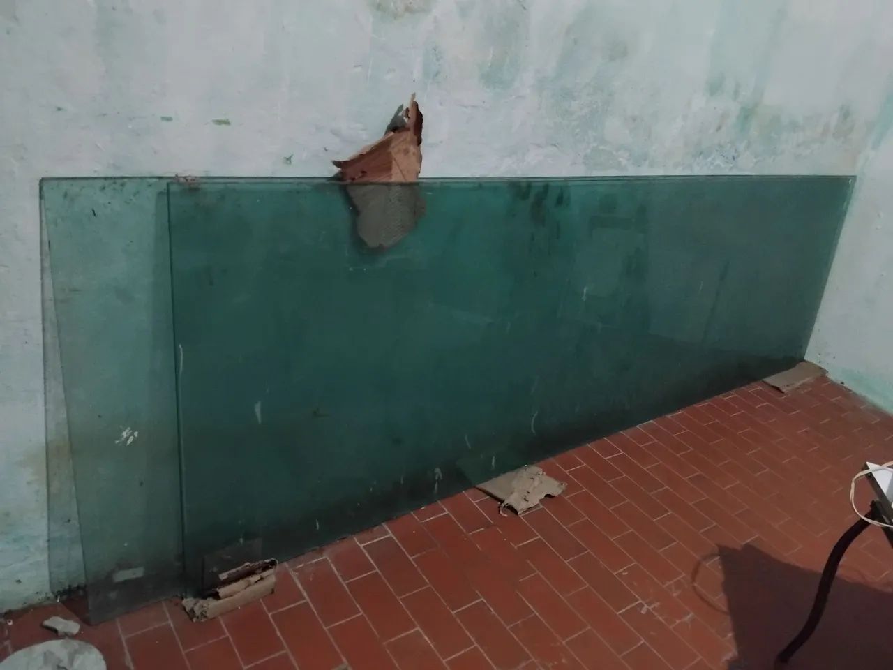 2 folhas de vidro verde grande grosso temperado - Foto 3