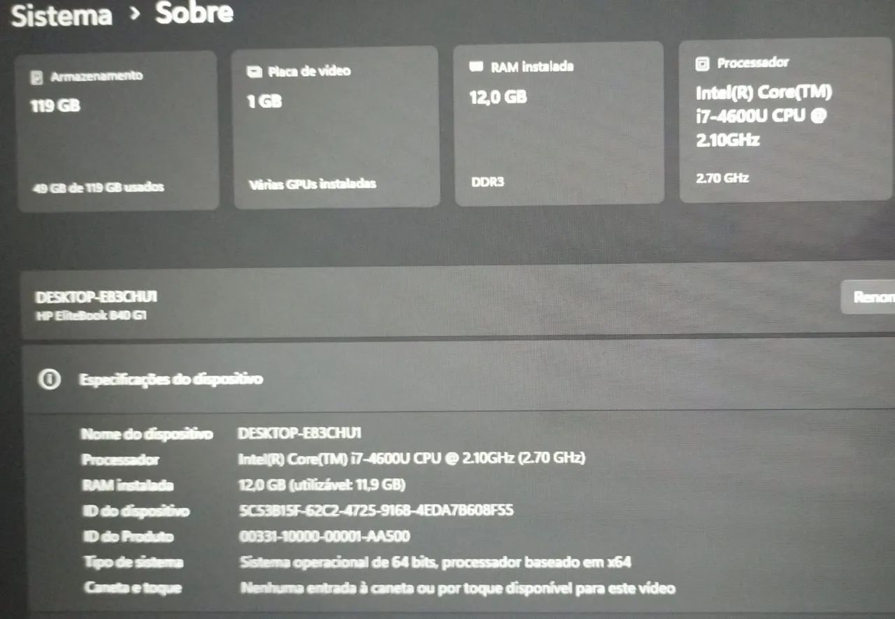 Notebook HP i7 com placa de vídeo, SSD, 12 de ram e Win 11 + kit - Foto 2