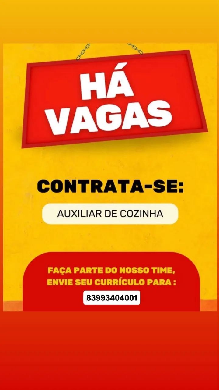 Vaga de trabalho auxiliar de cozinha 