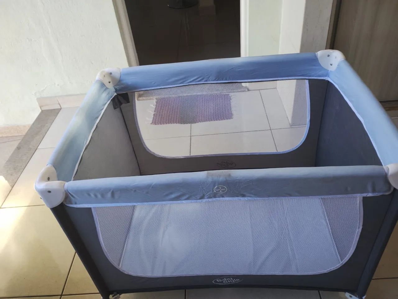 Berço Cercadinho Desmontável Portátil Chiqueirinho Confort (Azul) - Foto 4