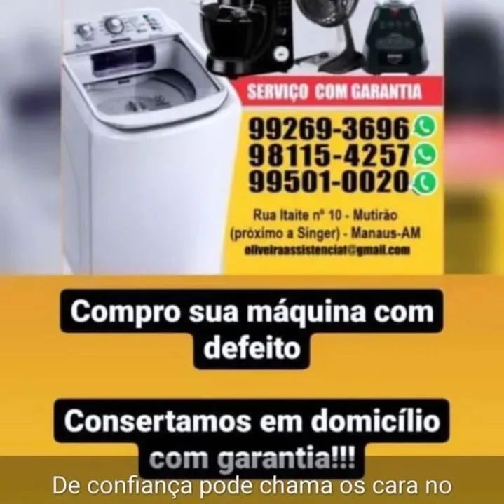 Compra e venda de máquinas de lavar roupas 