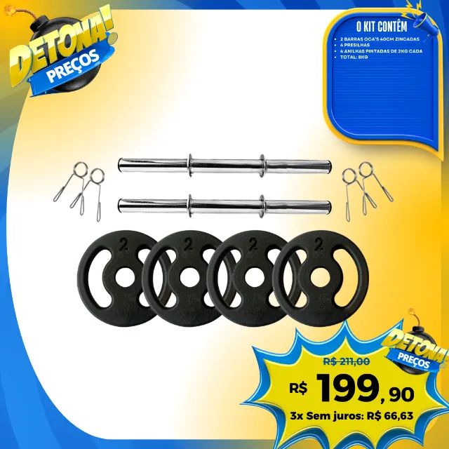 Anilhas 10KG Ferro Emborrachada - Foto 3