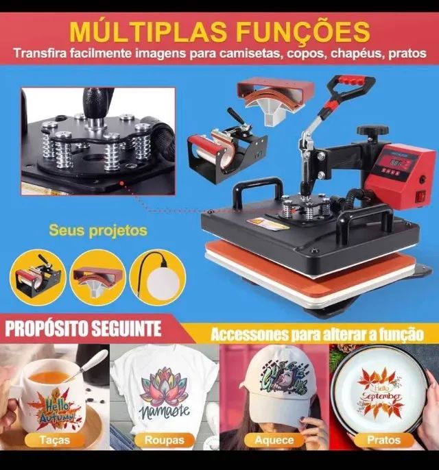 Prensa térmica10 em 1 , nova na caixa 220v Completa - Foto 6