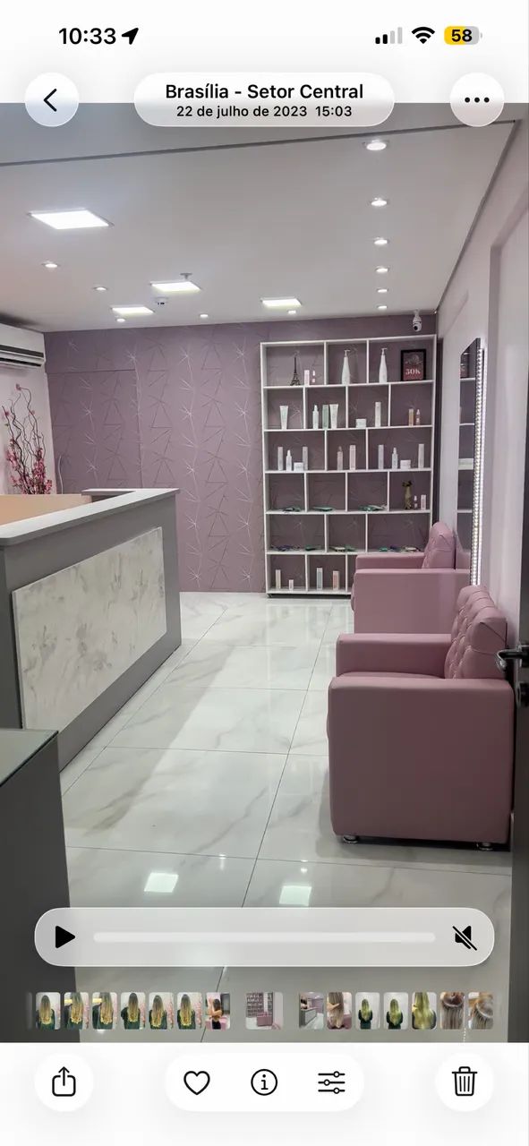 Salão de beleza mobiliado 