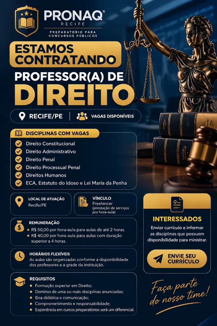 Professor(a) de Direito - Recife