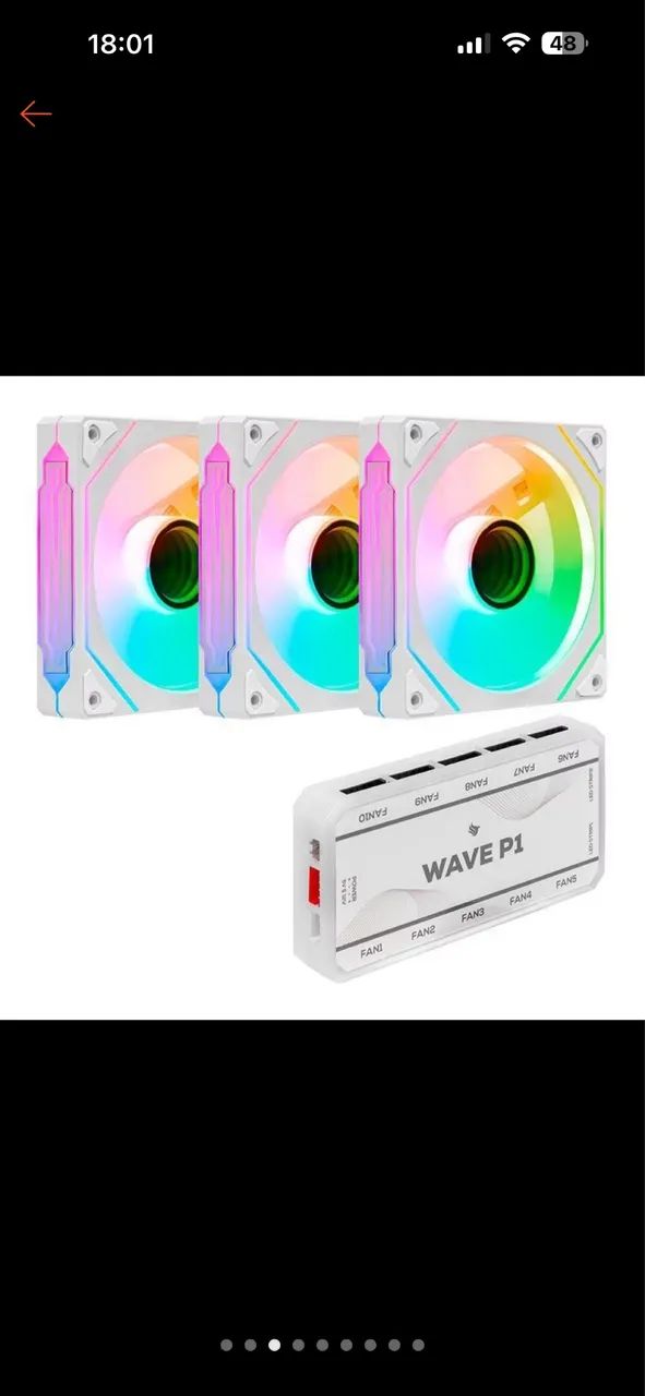Fans argb, kit com 3 + controladora 