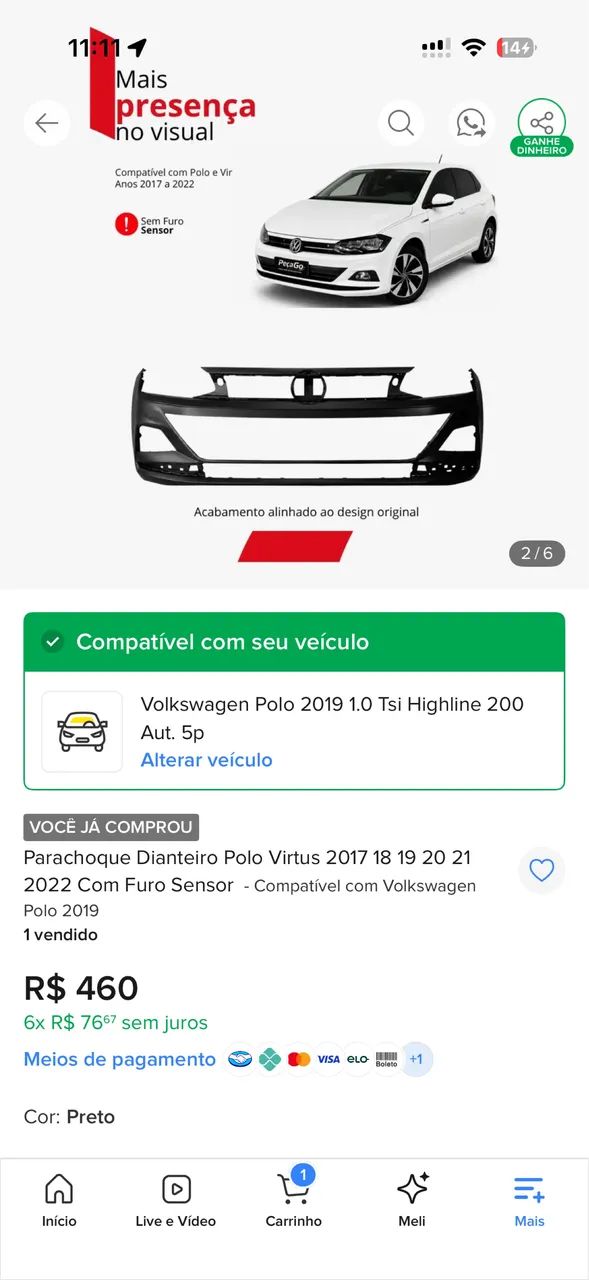 Pára-choque polo e Virtus novo  - Foto 3
