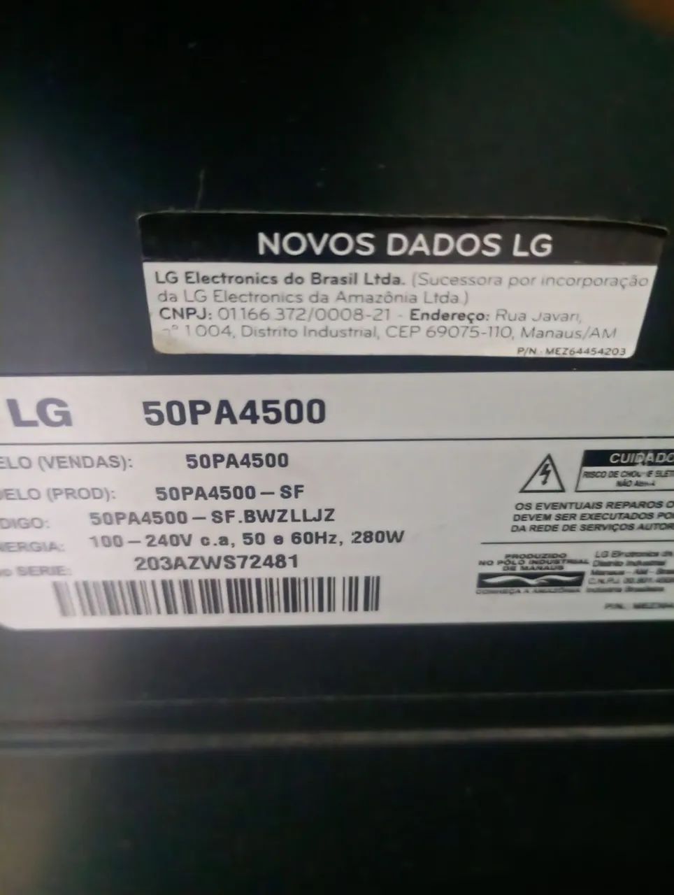 Tv LG 50 polegadas muito conservada plasma  funcionando tudo 