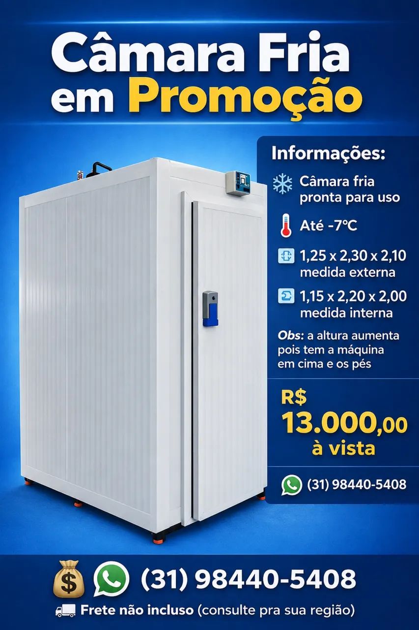 Câmara fria com rodinhas 