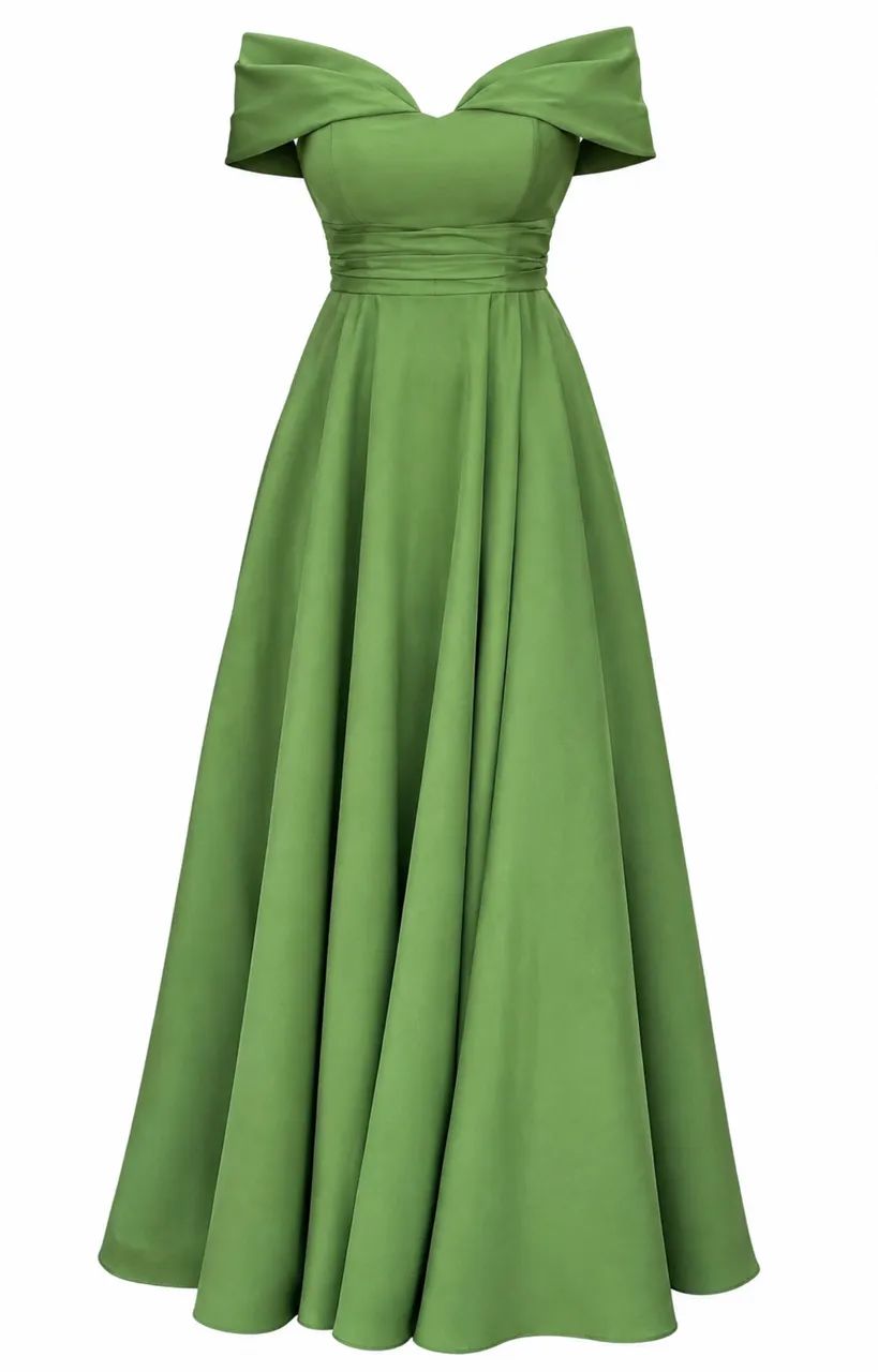 Vestido verde oliva - usado apenas 1 vez 