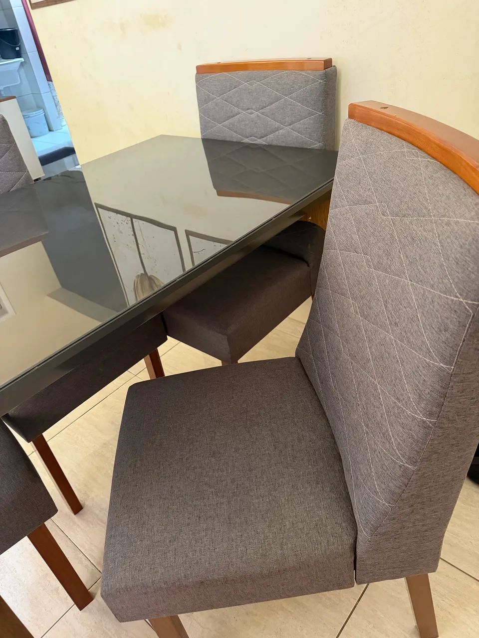 Mesa de jantar tampo em vidro - Foto 3