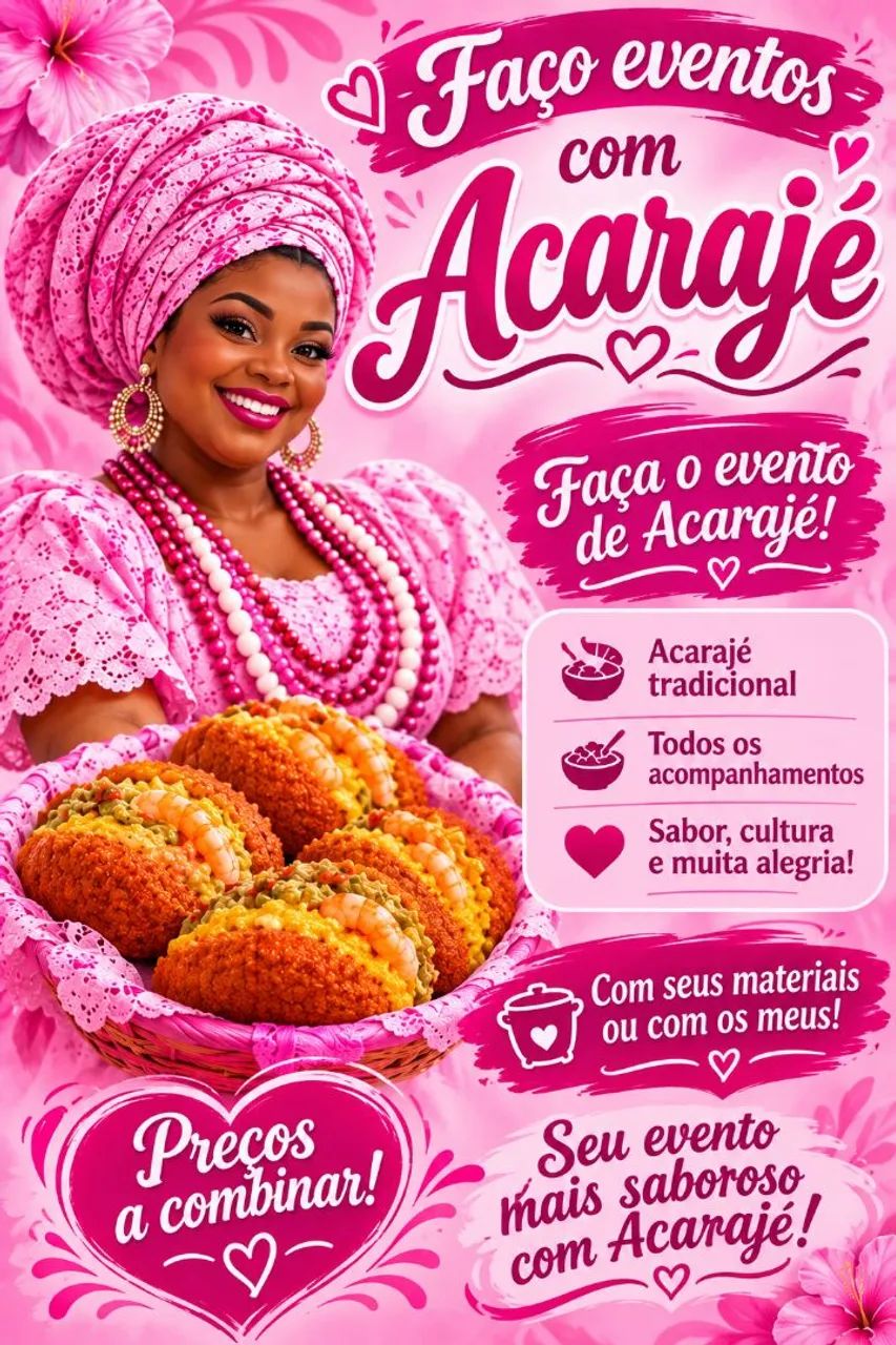 Faço eventos com acarajé 