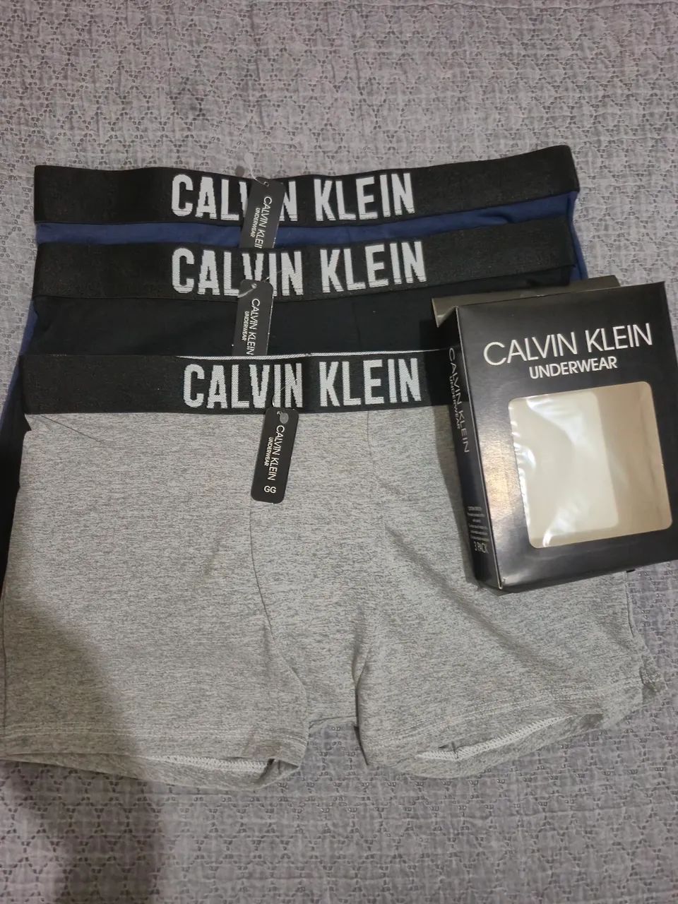 KIT 3 CUECAS BOX CALVIN KLEIN GG - ORIGINAL 