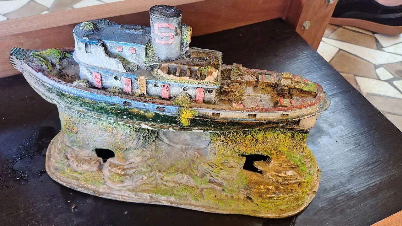 Barco enfeite Aquário 