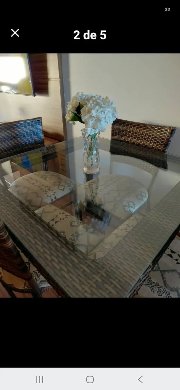 MESA DE JUNCO COM 4 CADEIRAS - Foto 4