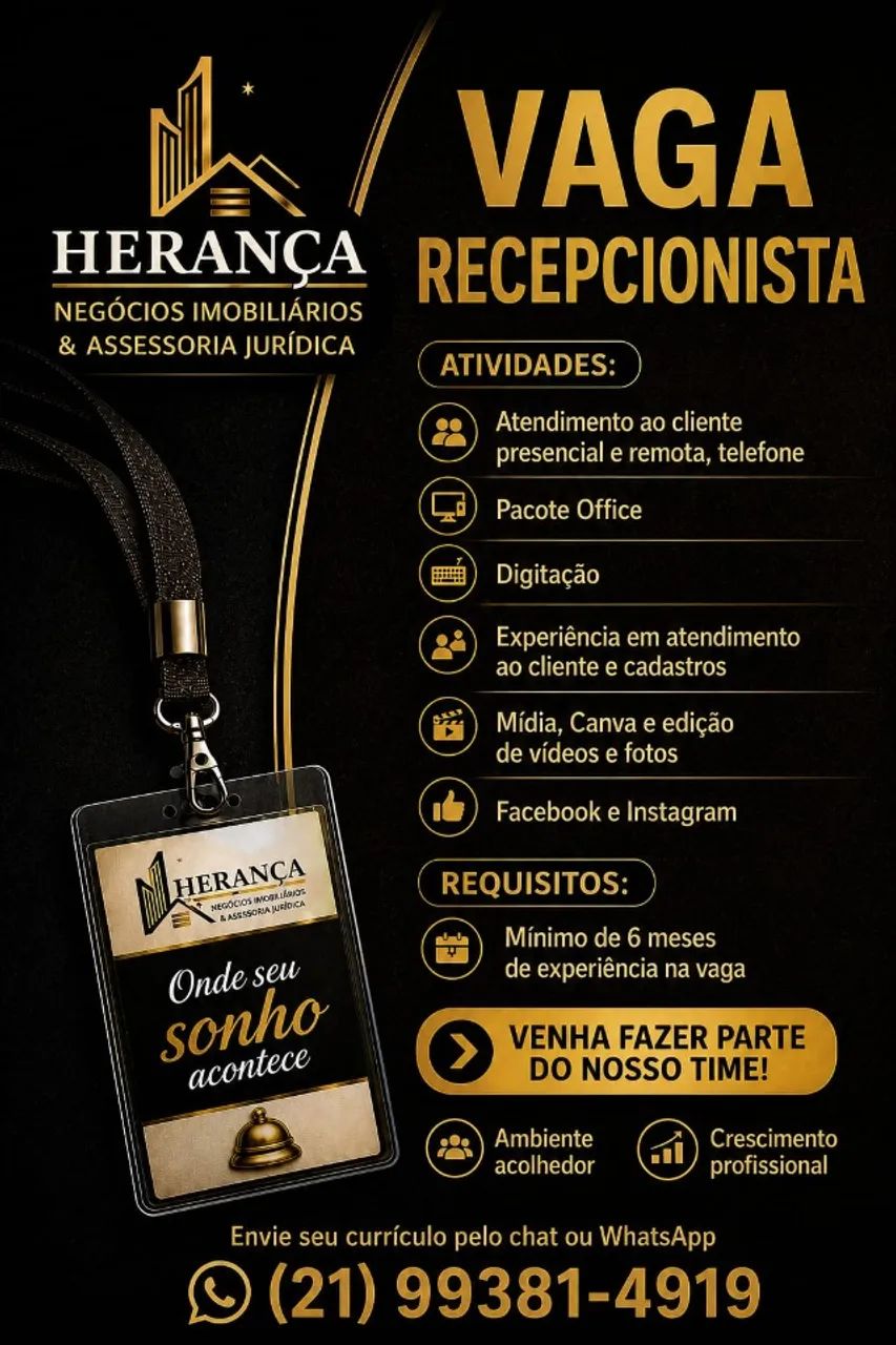 VAGA DE EMPREGO PARA ASSISTENTE, RECEPÇÃO, TECNICO EM VENDAS - Foto 3