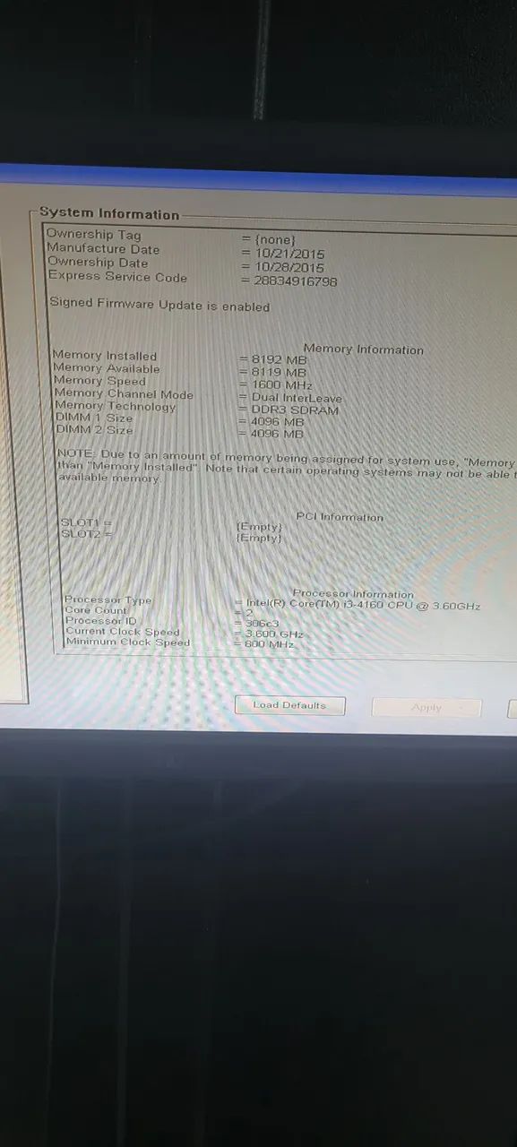 CPU dell i3 4 geração