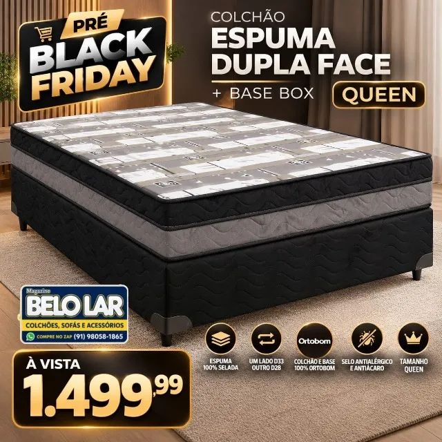 Cama Queen 100% Ortobom é na Belo Lar 