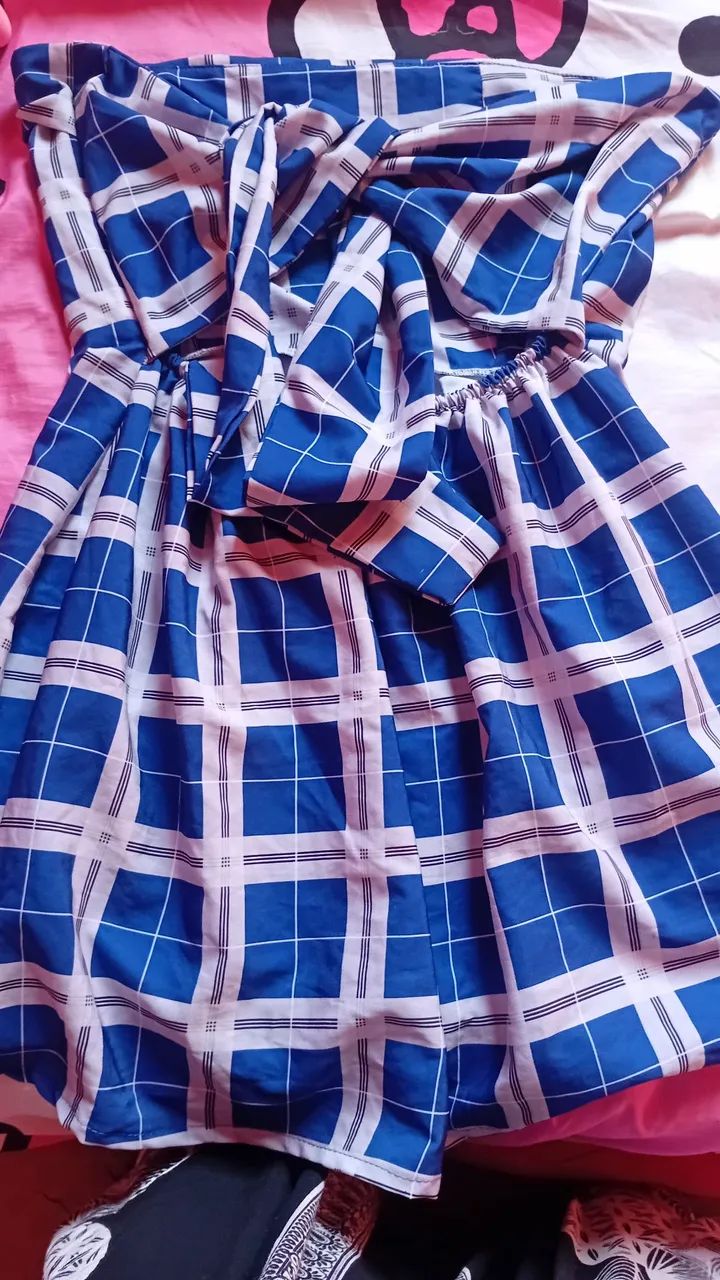 Vestido xadrez tomara que caia