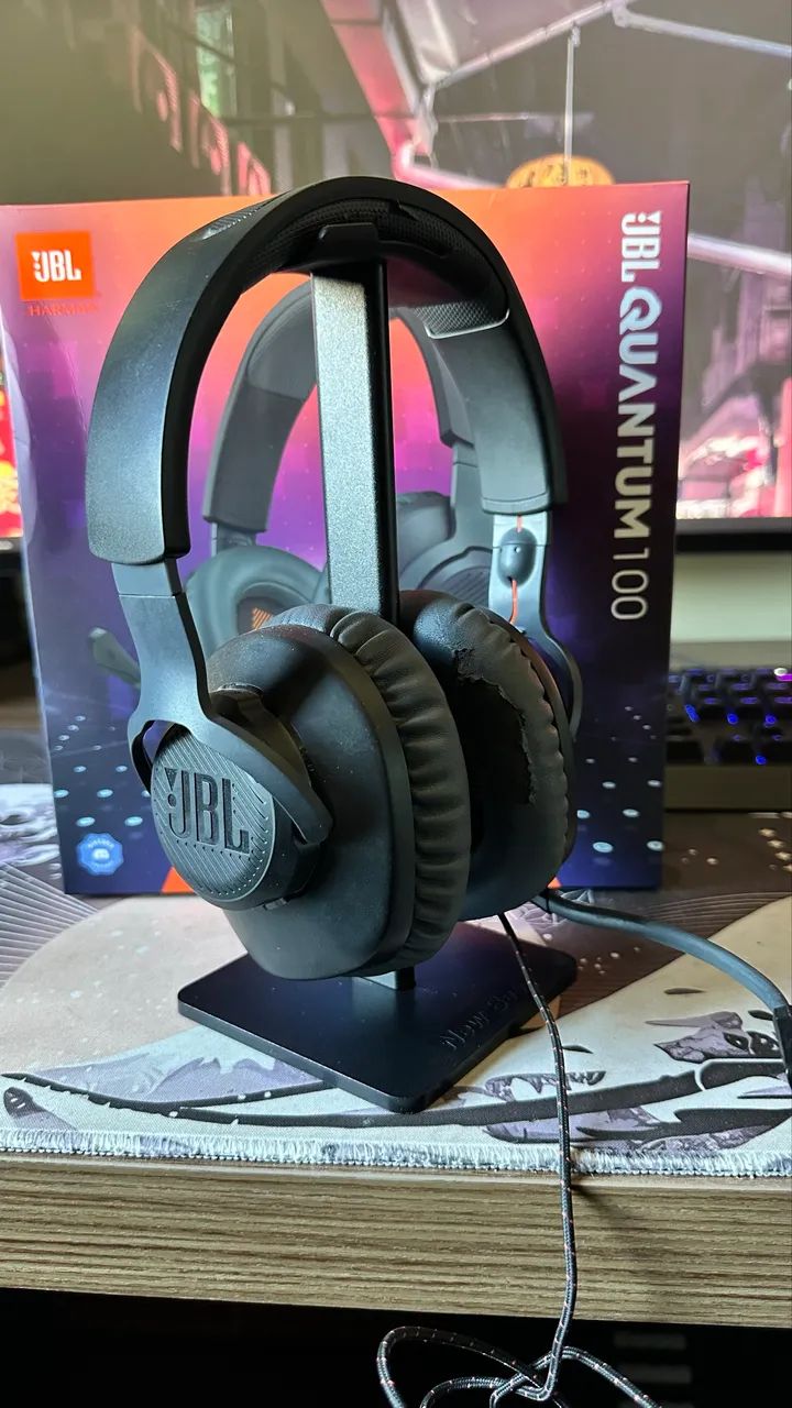 Headset Gamer JBL Quantum 100 com Microfone Removível - Completo na Caixa