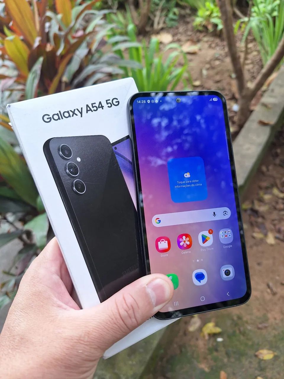 A54 5g 129 gigas de procedência  com caixa 