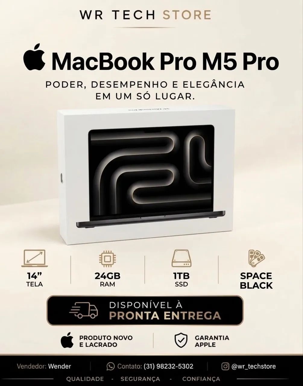 MacBook Pro M5 Pro 24gb ram / 1TB SSD 14 polegadas