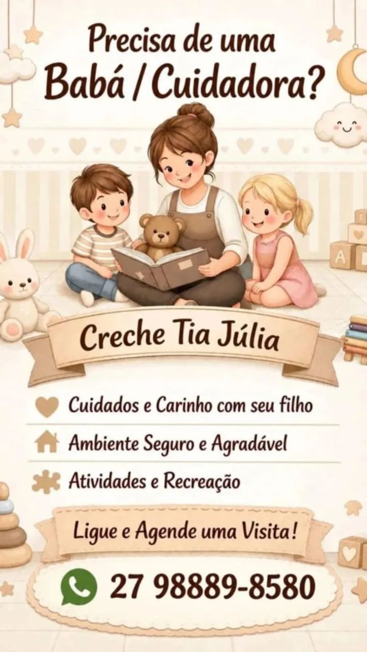 Sou baba cuido na minha casa 